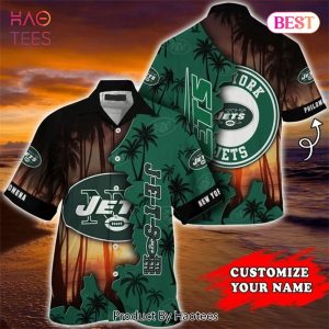 NEW FASHION 2023 New York Jets Hawaiian Shirts tropical island personalized