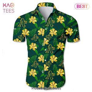 Oakland Athletics White And Yellow Flowers Hawaiian Shirt