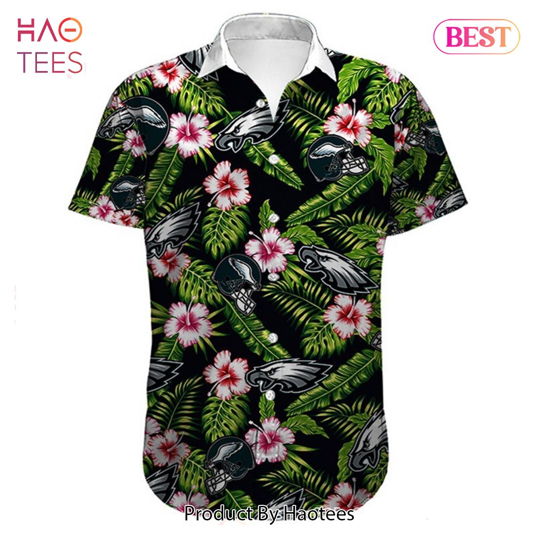 Philadelphia Eagles Hawaiian Shirt Tropical Flower Eagles Hawaiian