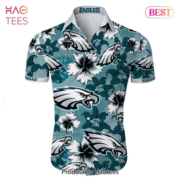 NEW FASHION 2023 Philadelphia Eagles Hawaiian Shirt Tropical Flower Short Sleeve