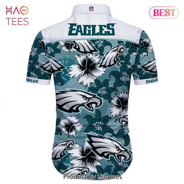 NEW FASHION 2023 Philadelphia Eagles Hawaiian Shirt Tropical Flower Short Sleeve