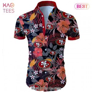NEW FASHION 2023 San Francisco 49ers Hawaiian Shirt Tropical Flower Short Sleeve