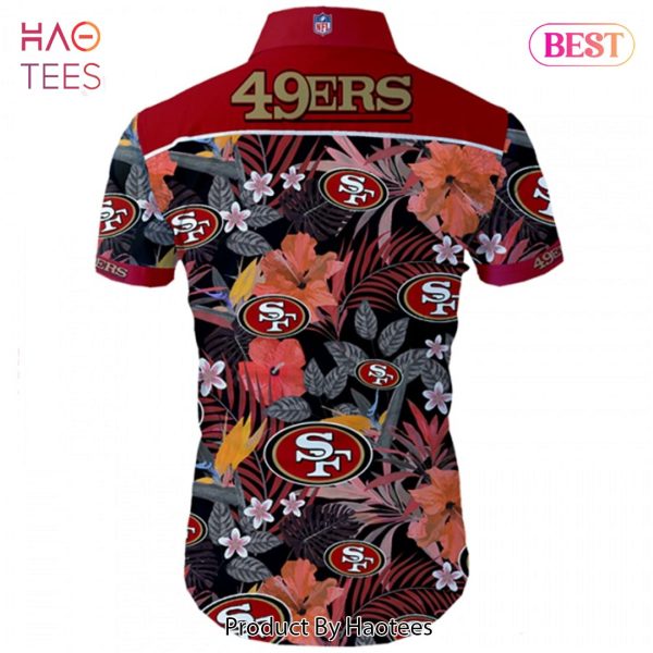 NEW FASHION 2023 San Francisco 49ers Hawaiian Shirt Tropical Flower Short Sleeve