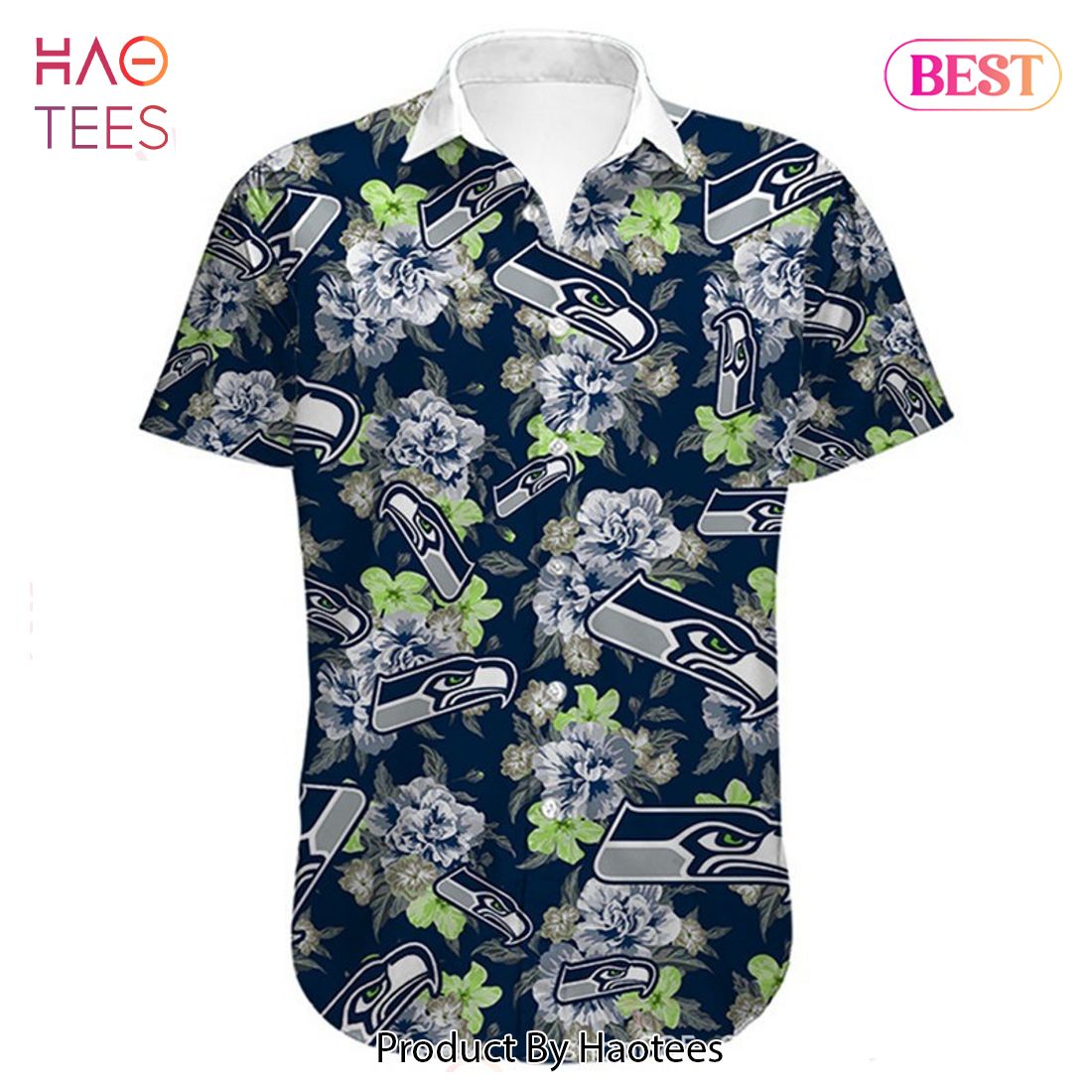 NEW FASHION 2023 Seattle Seahawks Hawaiian Shirt flower summer gift for fans NEW FASHION 2023 Seattle Seahawks Hawaiian Shirt flower summer gift for fans