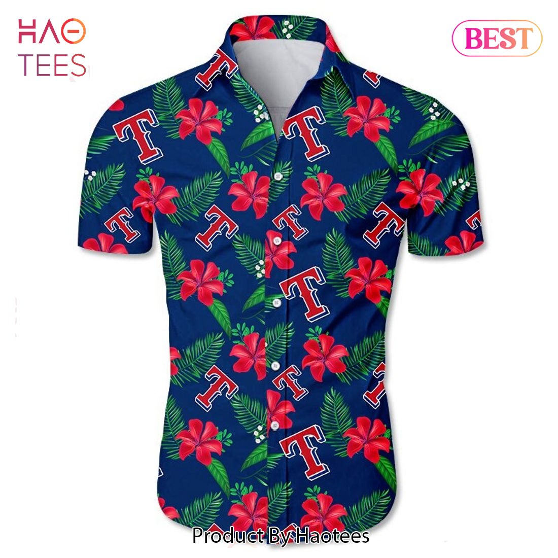 NEW FASHION 2023 Texas Rangers Hawaiian Shirt Tropical flower gift for fans