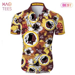 NEW FASHION 2023 Washington Redskins Hawaiian Shirt Tropical Flower Short Sleeve