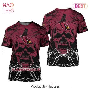 NEW FASHION 2023 Arizona Cardinals T-shirt Halloween pumpkin skull