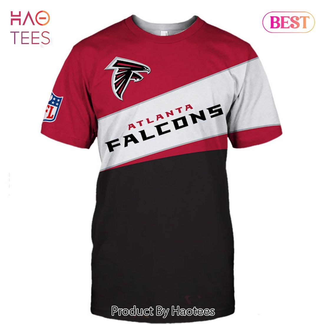 Atlanta Falcons Red And Black Short Sleeve Hawaiian Shirt Gift For Fans