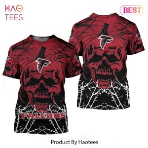 NEW FASHION 2023 Atlanta Falcons T-shirt Halloween pumpkin skull