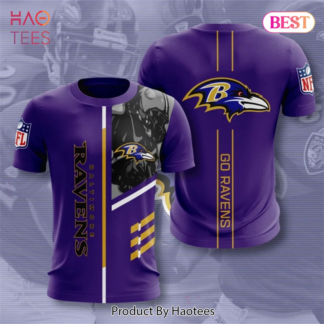 NEW FASHION 2023 Baltimore Ravens T-shirt 3D Performance Short Sleeve NEW FASHION 2023 Baltimore Ravens T-shirt 3D Performance Short Sleeve