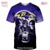 NEW FASHION 2023 Baltimore Ravens T-shirt Halloween pumpkin skull