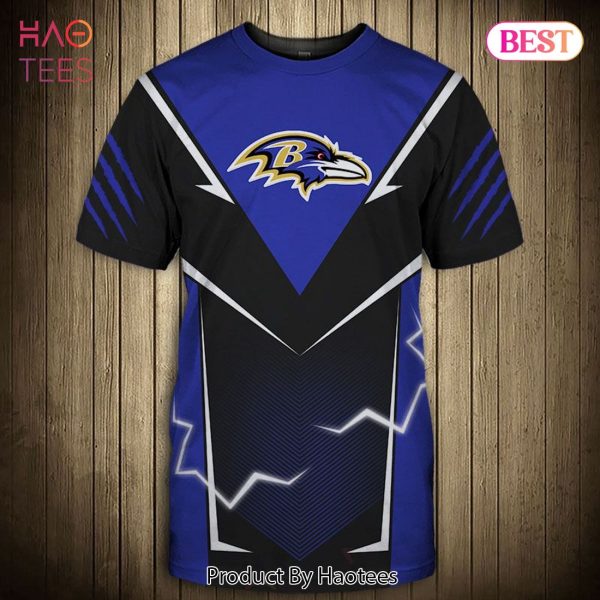 NEW FASHION 2023 Baltimore Ravens T-shirts lightning graphic gift for men