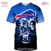 NEW FASHION 2023 Buffalo Bills T-shirt Halloween pumpkin skull