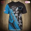 NEW FASHION 2023 Carolina Panthers T-shirt graphic heart ECG line