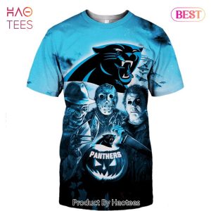 NEW FASHION 2023 Carolina Panthers T-shirt Halloween Horror Night gift for fan