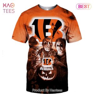 NEW FASHION 2023 Cincinnati Bengals T-shirt Halloween Horror Night gift for fan