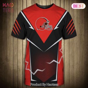 NEW FASHION 2023 Cleveland Browns T-shirts lightning graphic gift for men