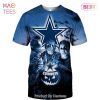 NEW FASHION 2023 Dallas Cowboys T-shirt graphic heart ECG line