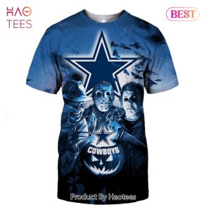 NEW FASHION 2023 Dallas Cowboys T-shirt Halloween Horror Night gift for fan