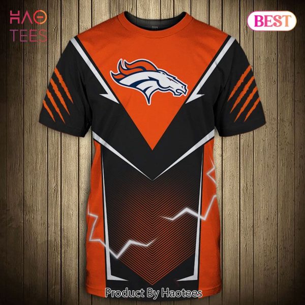 NEW FASHION 2023 Denver Broncos T-shirts lightning graphic gift for men