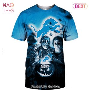 NEW FASHION 2023 Detroit Lions T-shirt Halloween Horror Night gift for fan