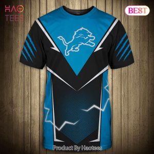 NEW FASHION 2023 Detroit Lions T-shirts lightning graphic gift for men