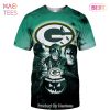 NEW FASHION 2023 Green Bay Packers T-shirt Halloween pumpkin skull