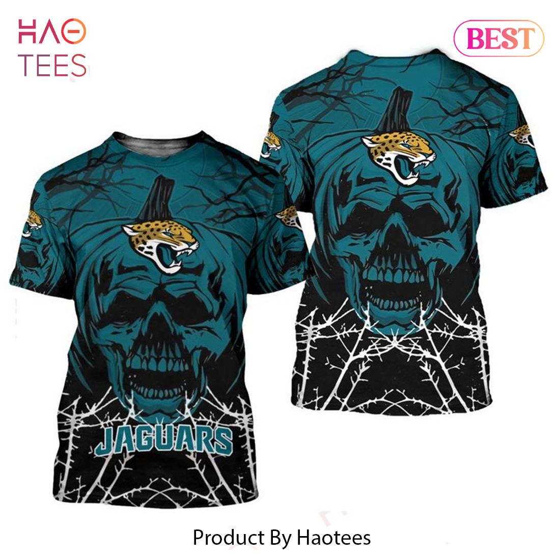 NEW FASHION 2023 Jacksonville Jaguars T-shirt Halloween pumpkin skull NEW FASHION 2023 Jacksonville Jaguars T-shirt Halloween pumpkin skull