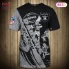 NEW FASHION 2023 Las Vegas Raiders T-shirt graphic heart ECG line