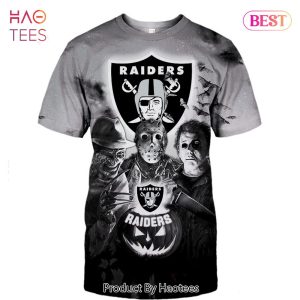 NEW FASHION 2023 Las Vegas Raiders T-shirt Halloween Horror Night gift for fan