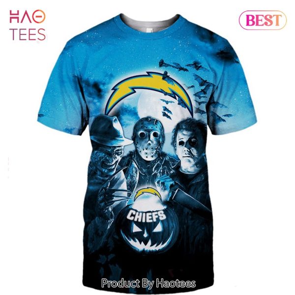 NEW FASHION 2023 Los Angeles Chargers T-shirt Halloween Horror Night gift for fan