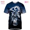 NEW FASHION 2023 Los Angeles Rams T-shirt graphic heart ECG line