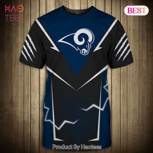 NEW FASHION 2023 Los Angeles Rams T-shirts lightning graphic gift for men