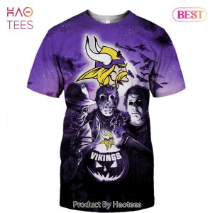 NEW FASHION 2023 Minnesota Vikings T-shirt Halloween Horror Night gift for fan