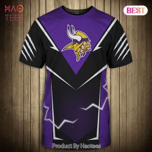 NEW FASHION 2023 Minnesota Vikings T-shirts lightning graphic gift for men