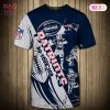 NEW FASHION 2023 New England Patriots T-shirt graphic heart ECG line