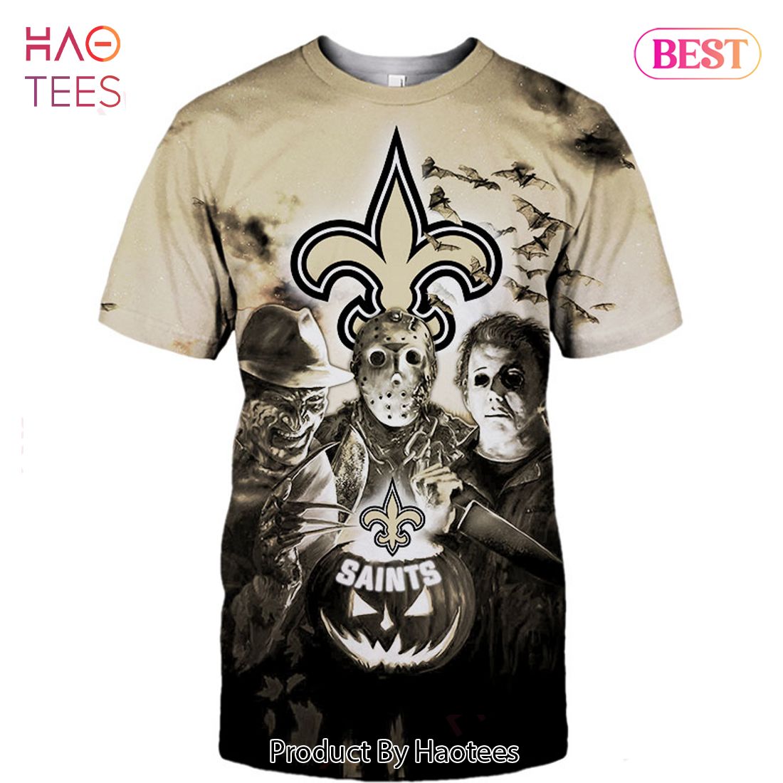 NEW FASHION 2023 New Orleans Saints T-shirt Halloween Horror Night