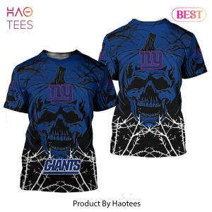 NEW FASHION 2023 New York Giants T-shirt Halloween pumpkin skull NEW FASHION 2023 New York Giants T-shirt Halloween pumpkin skull