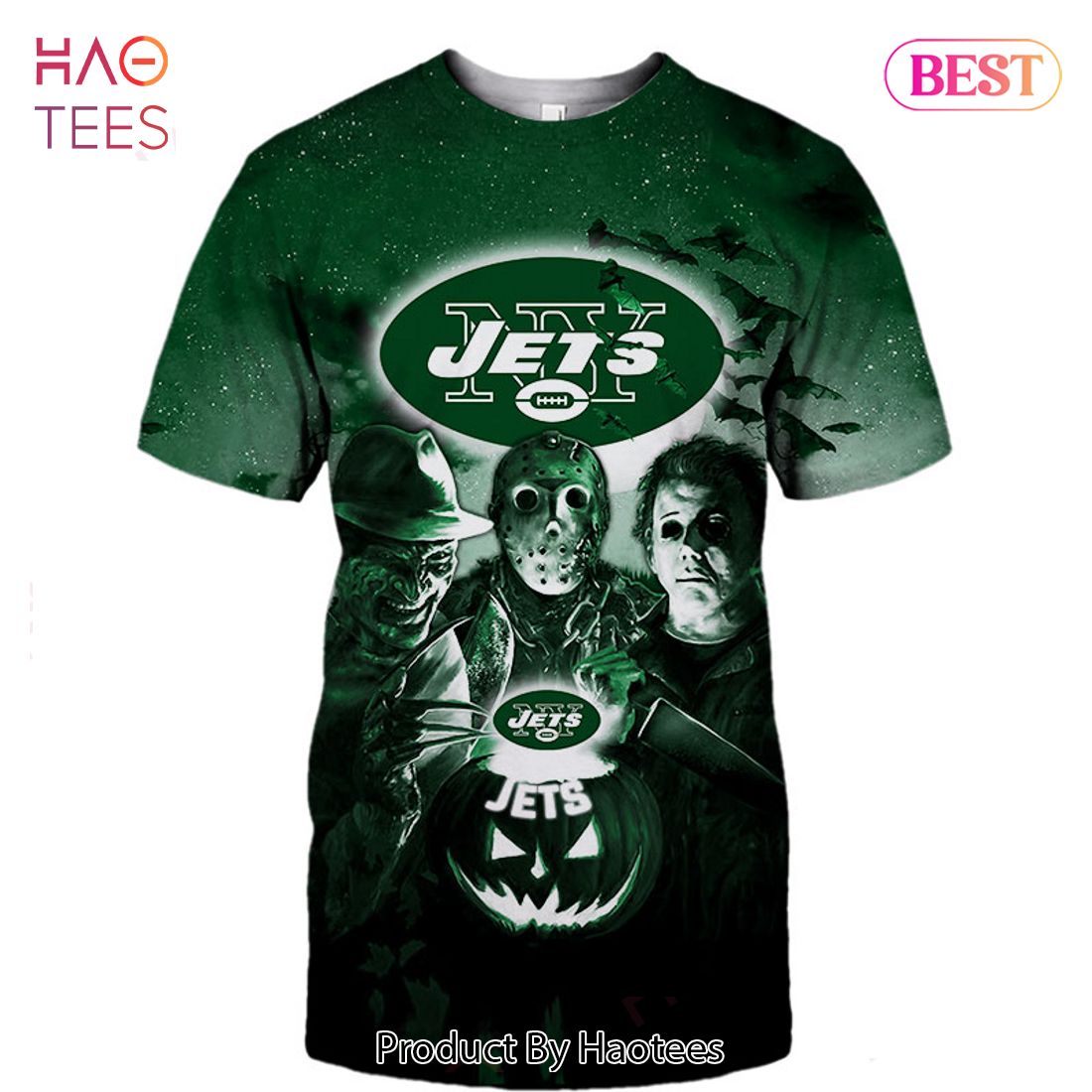 NEW FASHION 2023 New York Jets T-shirt Halloween Horror Night gift for fan