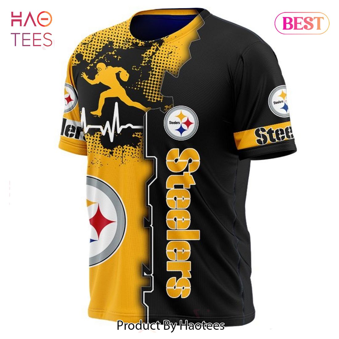 NEW FASHION 2023 Pittsburgh Steelers T-shirt graphic heart ECG line NEW FASHION 2023 Pittsburgh Steelers T-shirt graphic heart ECG line