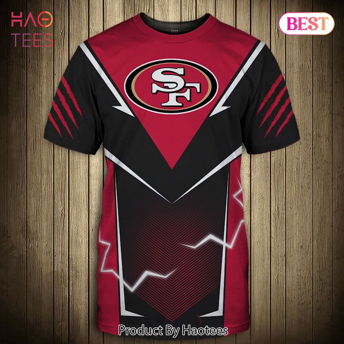 NEW FASHION 2023 San Francisco 49ers T-shirts lightning graphic gift for men