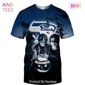 NEW FASHION 2023 Seattle Seahawks T-shirt Halloween Horror Night gift for fan