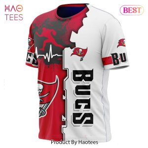 NEW FASHION 2023 Tampa Bay Buccaneers T-shirt graphic heart ECG line