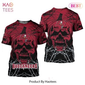 NEW FASHION 2023 Tampa Bay Buccaneers T-shirt Halloween pumpkin skull