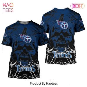NEW FASHION 2023 Tennessee Titans T-shirt Halloween pumpkin skull