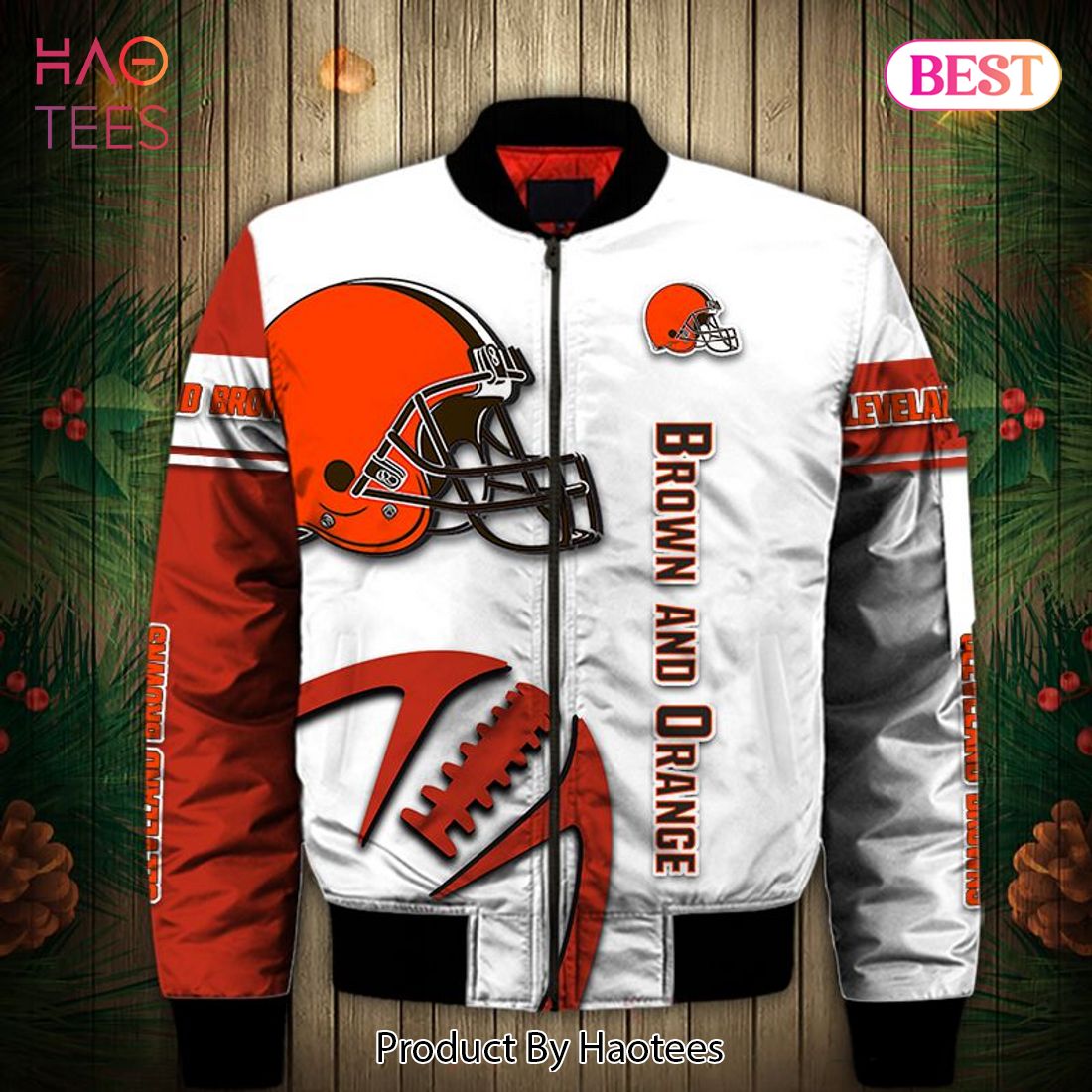 NEW FASHION 2023 Cleveland Browns Bomber Jacket Graphic balls gift for fans NEW FASHION 2023 Cleveland Browns Bomber Jacket Graphic balls gift for fans