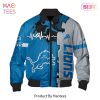 NEW FASHION 2023 Detroit Lions Bomber Jacket graphic heart ECG line