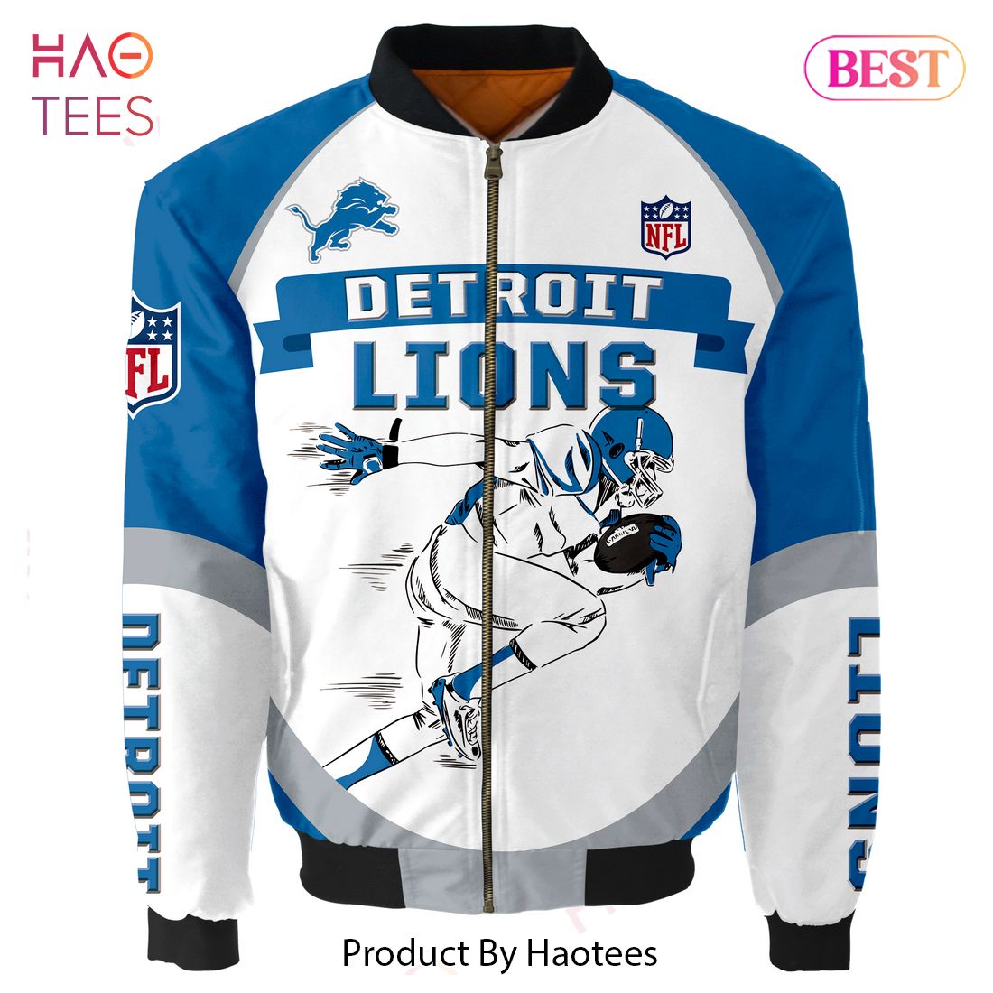 NFL Detroit Lions with White Louis Vuitton Logo Blue and Gray