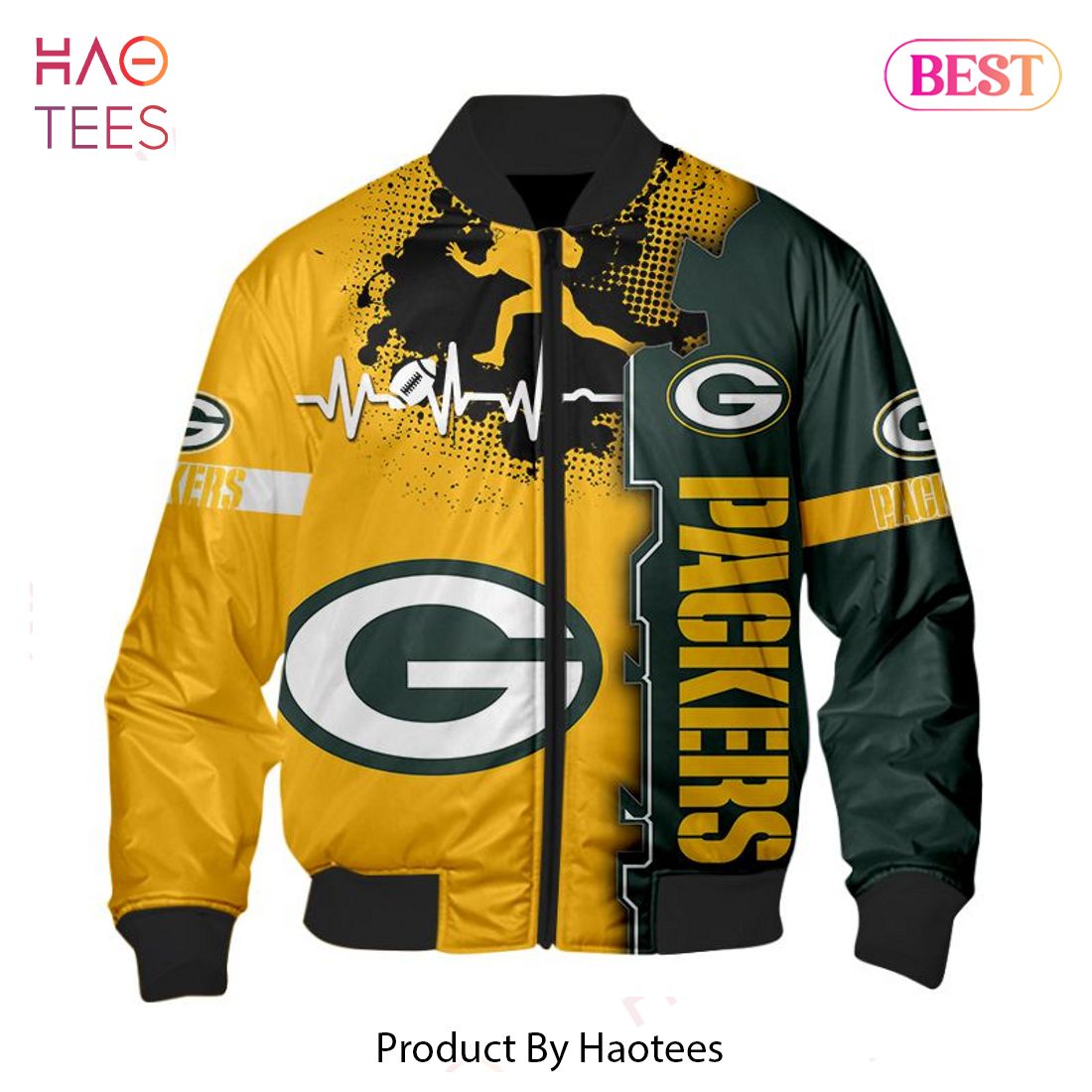 NEW FASHION 2023 New York Jets Bomber Jacket graphic heart ECG line