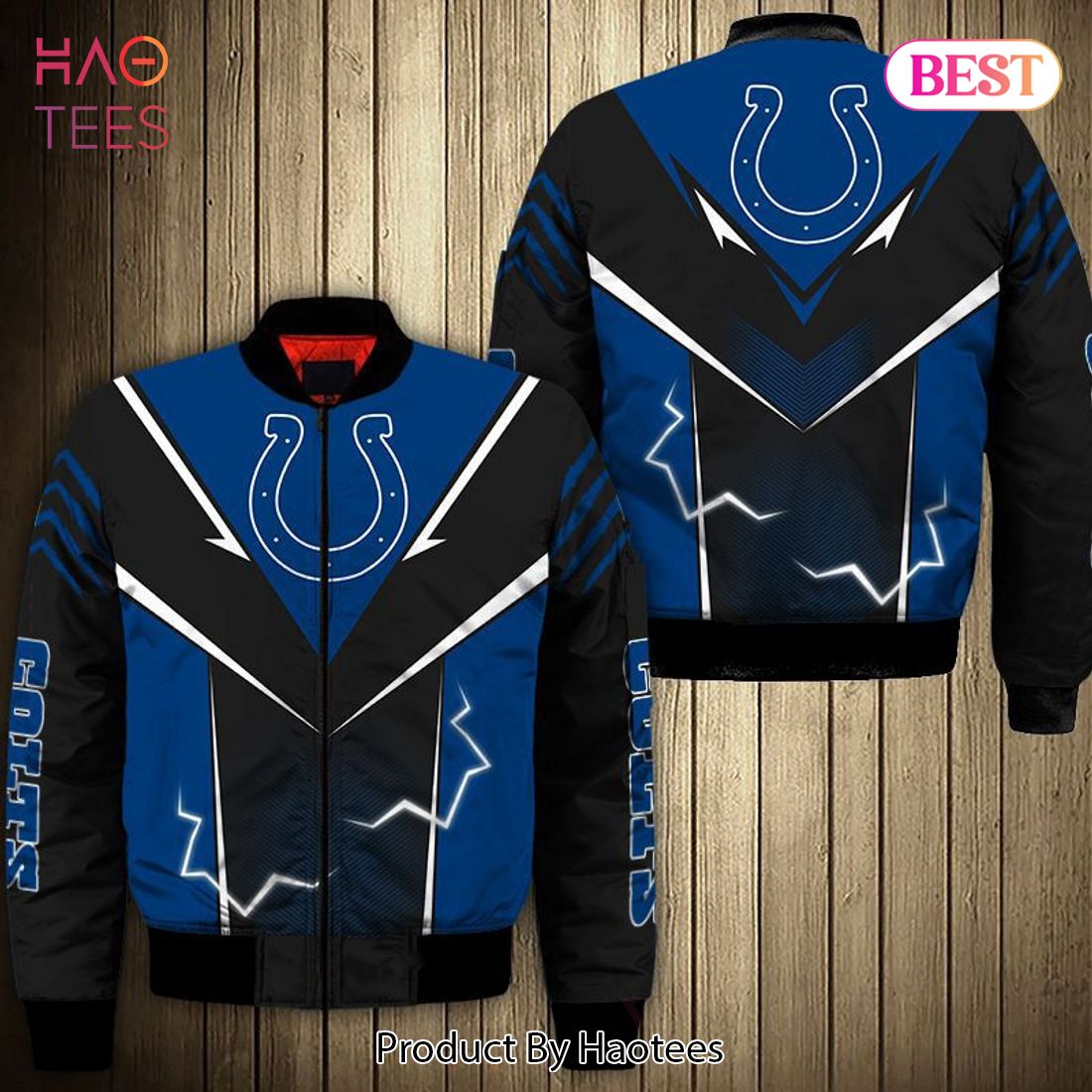 NEW FASHION 2023 Indianapolis Colts bomber Jacket lightning graphic gift for men NEW FASHION 2023 Indianapolis Colts bomber Jacket lightning graphic gift for men